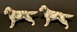 LR - Pair of Vintage English Setter Royal Doulton Figurines HN 1051