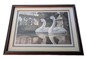 SR - Framed Mario Fernandez Of Man and Nature I (Whistling Swans) Print Signed 304780