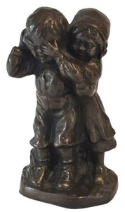 SR - Brass Peek-A-Boo Figurine Sculpture - 6 Inch