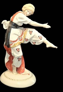 SR - Porcelain Dancer Figurine - Vintage Hertwig & Co. Katzhutte