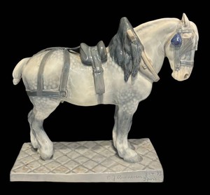 SR - Vintage Royal Copenhagen Percheron Porcelain Horse Figurine No. 471