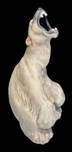 SR - Royal Copenhagen Roaring Polar Bear Porcelain Sculpture