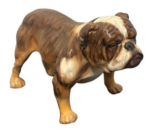 SR - Vintage Royal Doulton Porcelain Standing English Bulldog Figurine - HN 1046