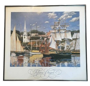SR - Reflections of Newport Signed Maritime Art Print by John Philip Hagen