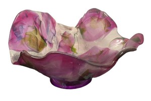 SR - Adele McDonnell Freeform Floral Studio Art Glass Bowl