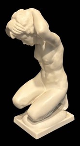 SR - Kneeling Nude Figure Porcelain Sculpture by Karl Tutter for Hutschenreuther