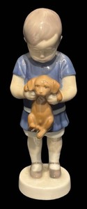 SR - Porcelain Figurine Ole Holding Puppy Bing & Grondahl