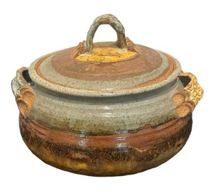SR - Signed Lidded Handcrafted Studio Style Pottery Bowl