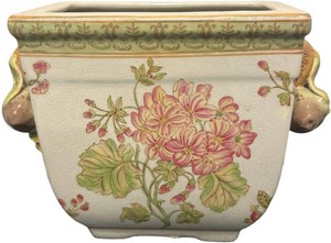 SR - Vintage Crackle Glazed Jardiniere Planter