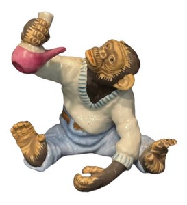 SR - Chimpanzee Ceramic Figurine by C. Martinu