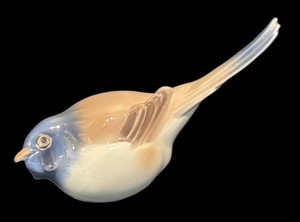 SR - Vintage Bing & Grndahl Denmark Porcelain Optimist Titmouse Bird Figurine #1633