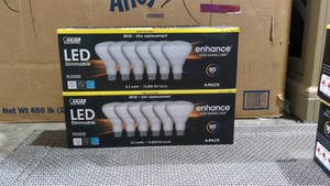 (2) NEW FEIT ELECTRIC LED DIMMABLE FLOOD LIGHTS 750 LUMENS 6PK.