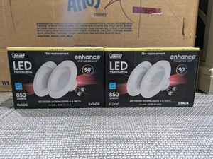 (2) NEW FEIT ELECTRIC LED DIMMABLE FLOOD LIGHTS 850 LUMENS 2PK