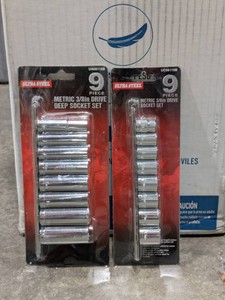 (2) NEW ULTRA STEEL 9PC. METRIC 38 DRIVEDEEP SOCKET SET