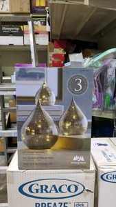NEW EVERGREEN LED GLASS RAINDROPS 3PK