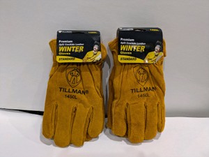 NEW TILLMAN PREMIUM SPLIT COWHIDE LEATHER WINTER GLOVES 1450L 2CT LARGE