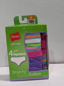NEW HANES GIRLS BIKINIS 4PK. SIZE 8