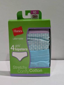 NEW HANES GIRLS BIKINIS 4PK. SIZE 10