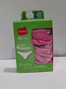 NEW HANES GIRLS BIKINIS 4PK. SIZE 10