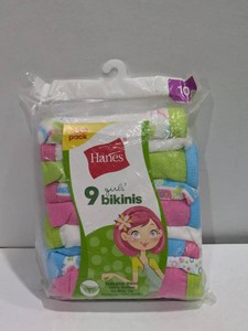 NEW HANES GIRLS BIKINIS 9PK. SIZE 10