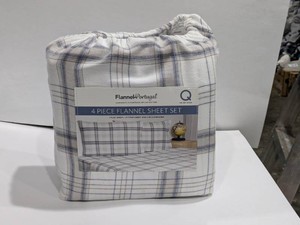 NEW FLANNEL FROM PORTUGAL 4PC FLANNEL SHEET SET QUEEN