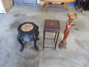 Lot of 3 Decorative Plant Stands & Pedestals