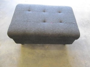 Charcoal Gray Tufted Upholstered Storage Ottoman, Approx. 32  22