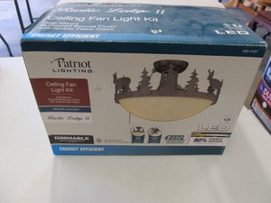 Patriot Lighting Rustic Lodge II Deer & Pine Ceiling Fan Light Kit, Bronze