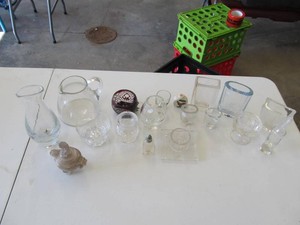 Assorted Decorative Glassware, Vases & Figural Lidded Jar