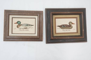 2 needlepoint duck pictures