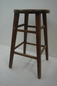 vintage wood  stool 25 tall