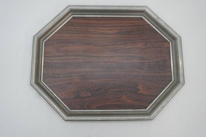 vintage Gorham Octette Pewter and Faux wood Formica serving tray mid 20th century