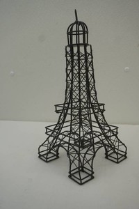 metal wire art Eifel Tower table center piece office decor 13 tall
