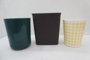 3 small waste baskets