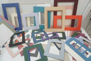 large assortment of picture frame matting precut and some solid sheets