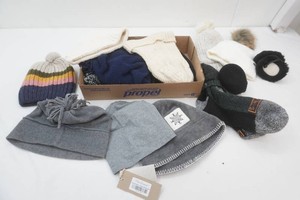 large group of beanies, hats, and ear muffs