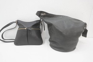 Black Coach Bleeker leather handbag, black Fossil crossbody pebble leather handbag