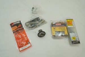 2 chainsaw chains, thermostat, John Deere bagger brackets, Echo strig trimmer string