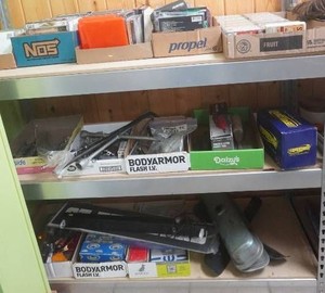 large music and car parts lot