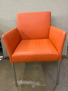 Coalesse Switch 1510M Pumpkin Leather Guest Chair