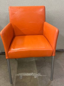 Coalesse Switch 1510M Pumpkin Leather Guest Chair