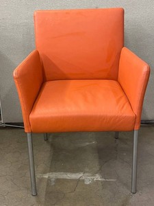 Coalesse Switch 1510M Pumpkin Leather Guest Chair