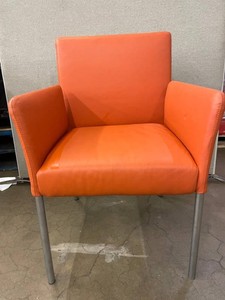 Coalesse Switch 1510M Pumpkin Leather Guest Chair