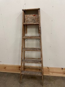 Vintage Sears Craftsman Wooden Folding Step Ladder