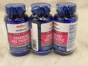 NE 1 - Meijer Wellness Cranberry & Probiotic 60-Tablet Bottles (Lot of 3)