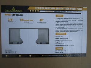 LandHonor 38 Skid Steer Open Quick Tach Plate