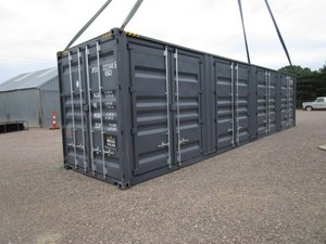 40 Single Trip High Cube Multi Door Shipping Container Dark Grey Color