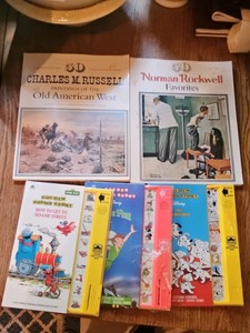 Book lot, 1978 50 Norman Rockwell Favorites, Jumbo Trade Paperback Large Frameable Prints and 50 Charles Russell paintings of the old American west