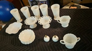Vintage Anchor Hocking White Milk Glass Dishware