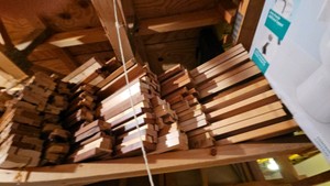 Lot of trim hanging from drop ceiling